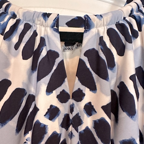 CHICO’S blue & white sleeveless halter neck keyhole maxi dress Chico’s 2 (L/12) - Picture 5 of 9